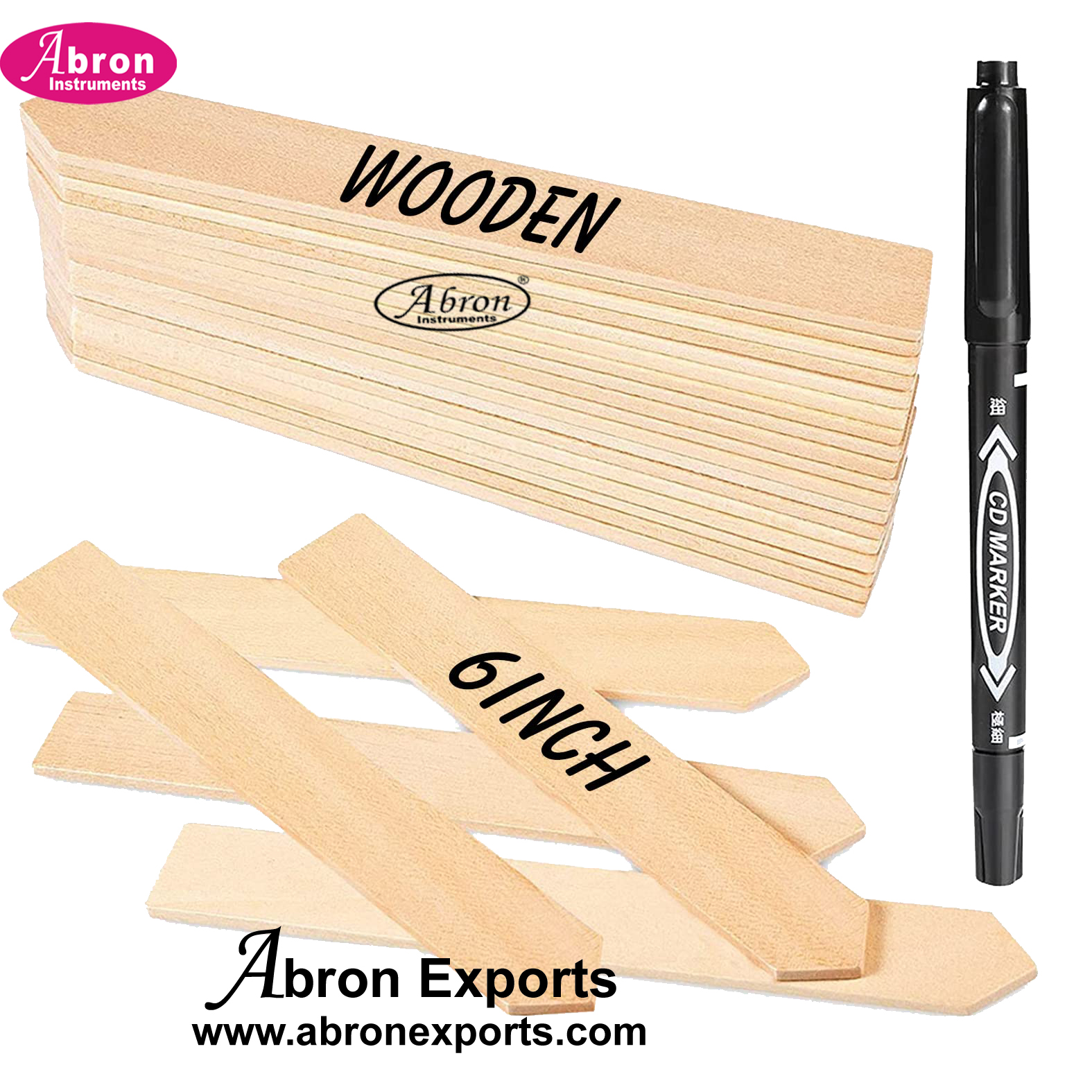 Plant Label Wooden Water Proof With Marker 50pc Abron AG-3552TW6 